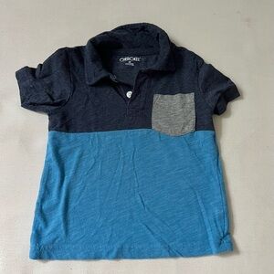 Cherokee Kids Boys Girls Navy & Blue Short Sleeve Polo Shirt Size 2T Toddler